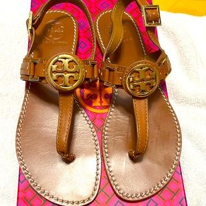 Tory Burch Size 7 Royal Tan Cassia Flat Thong